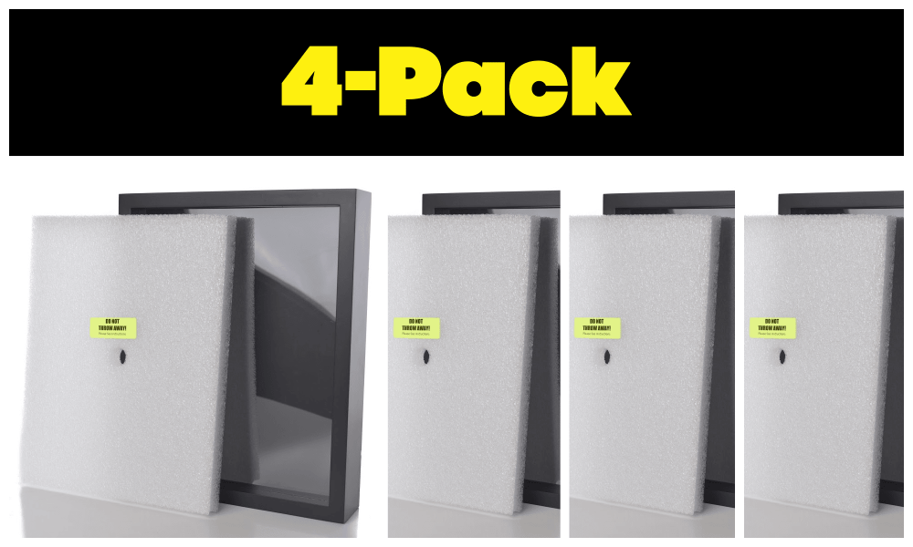 Shart Original T Shirt Frame Display Case 4-Pack (Black) - Shart.com