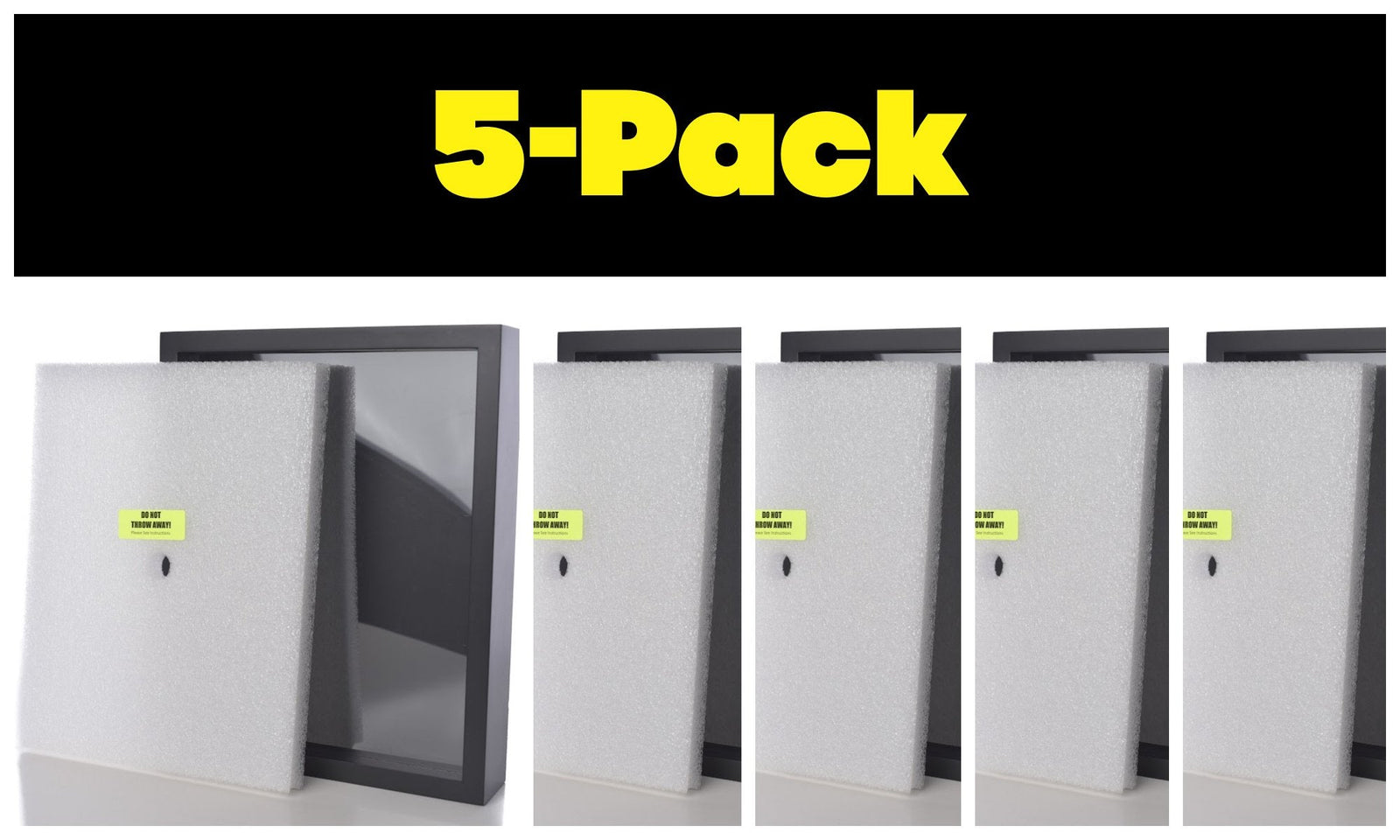 Shart Original T Shirt Frame Display Case 5-Pack (Black) - Shart.com